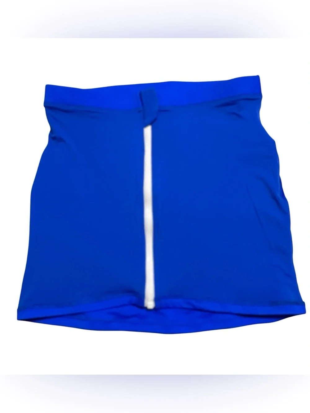 SKIMS Womem’s NEW Sporty Zip Swim Mini Skirt Cobalt Blue Sz.M -As Is- Beach